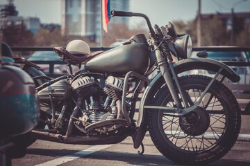 Obraz na płótnie Canvas old vintage motorcycle