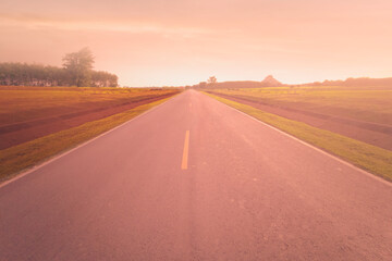 Road at countryside at sunset