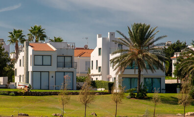 Typical architecture of country houses in Cyprus in the resort area