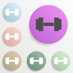 Fototapeta premium dumbbells badge color set. Simple glyph, flat vector of web icons for ui and ux, website or mobile application