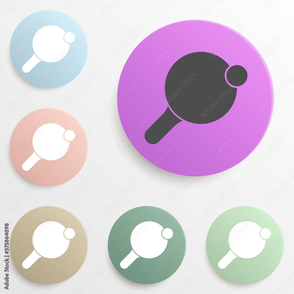 Poster rackets for table tennis badge color set. simple glyph, flat vector of web icons for ui and ux, webs