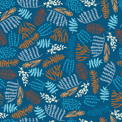Naklejka premium Seamless vector pattern with abstract flower. Doodles are colorful flowers. Template for fabric, paper