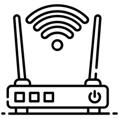 
Signals with router device, free wifi icon in vector 

