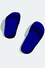 Ilustración vectorial de chanclas azul marino aisladas