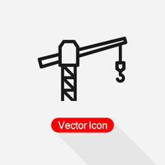Tower Crane Icon Vector Illustration Eps10