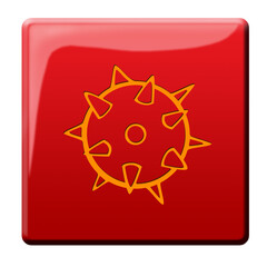 D Button mit virus Symbol