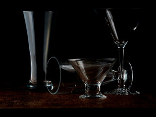 Group of crystal glasses