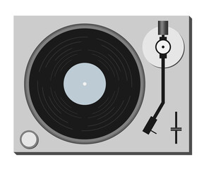 simple flat record player symbol isolated on white vector illustration