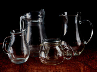 Transparent glass jars
