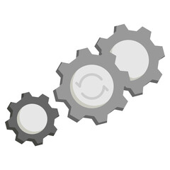 Merger and Acquisition Implementation Process Engine Cocnept, Business consolidation in progress on White background, Bunch of Gears Connected with each Other Vector Color Icon Design, M&A Symbols 