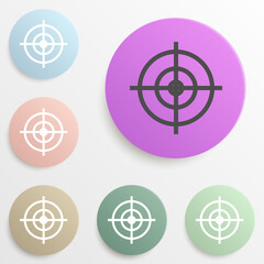 aim badge color set. Simple glyph, flat vector of web icons for ui and ux, website or mobile application