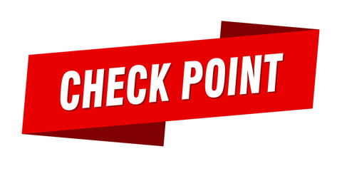 check point banner template. ribbon label sign. sticker