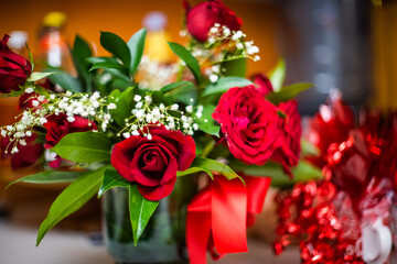 bunch of red roses