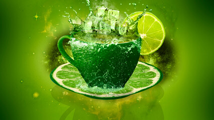 Lime Cup Cocktail Iced