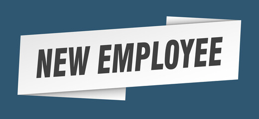 new employee banner template. ribbon label sign. sticker