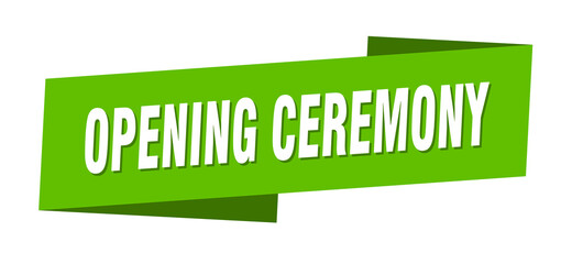 opening ceremony banner template. ribbon label sign. sticker