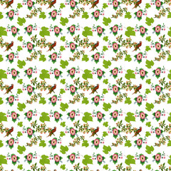 KTSP01 Flower Leaf Seamless Background Pattern illustration-Stock-Image-6000-6000