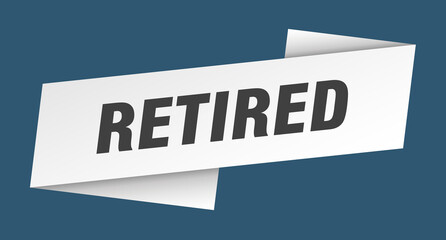 retired banner template. ribbon label sign. sticker