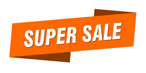 super sale banner template. ribbon label sign. sticker