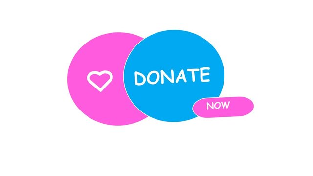 Donate button icon. donation button. donate Icon. International charity day. donate now. Donate, social animation	
