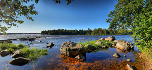 On the Bank of a river with a fast current