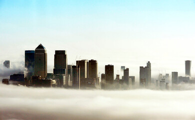 London, Nebel, Blick von Galerie der Modern Tate