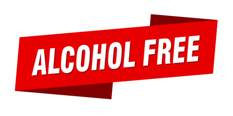 alcohol free banner template. ribbon label sign. sticker