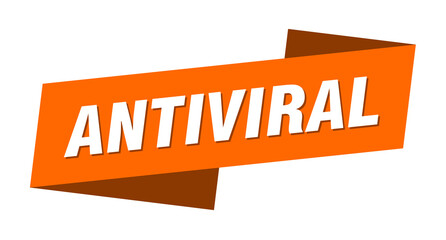 antiviral banner template. ribbon label sign. sticker