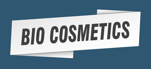 bio cosmetics banner template. ribbon label sign. sticker