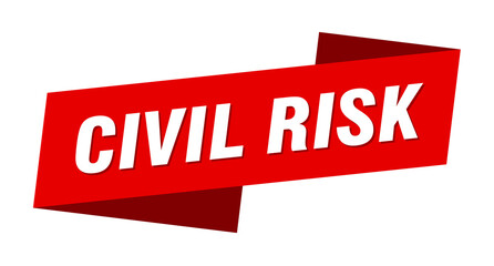 civil risk banner template. ribbon label sign. sticker