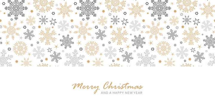 christmas greeting card seamless pattern snowflakes vector illustration EPS10