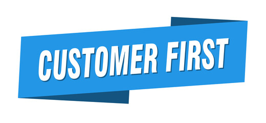 customer first banner template. ribbon label sign. sticker