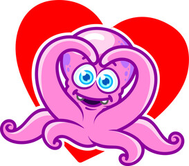 Funny vector emotions of Octopus