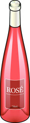 A bottle of pink rose blended wine.