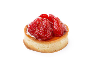 Tart with berries isolated on white background