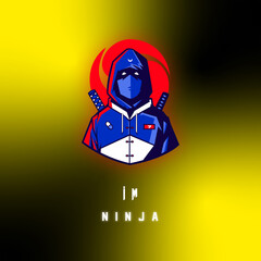 Ninja Martial Arts Mascot Gaming Logo Design Graphic