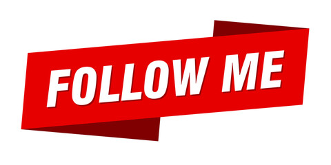 follow me banner template. ribbon label sign. sticker
