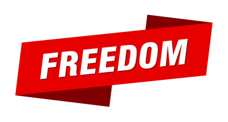 freedom banner template. ribbon label sign. sticker