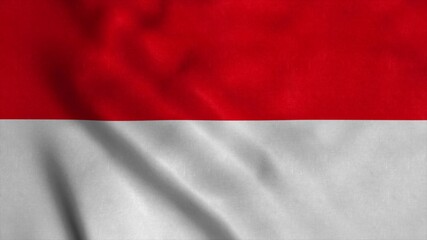 Indonesia flag waving in the wind. National Flag of Indonesia. 3d illustration