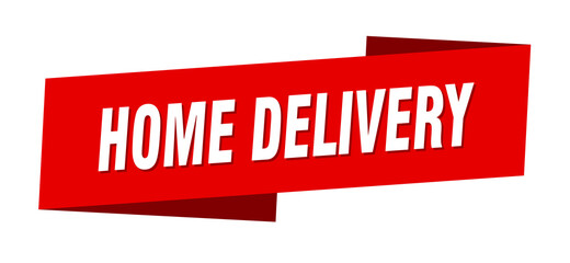 home delivery banner template. ribbon label sign. sticker