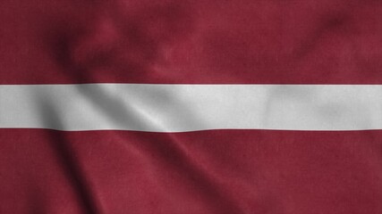 Latvia flag waving in the wind. National Flag of republic of Latvia. 3d illustration