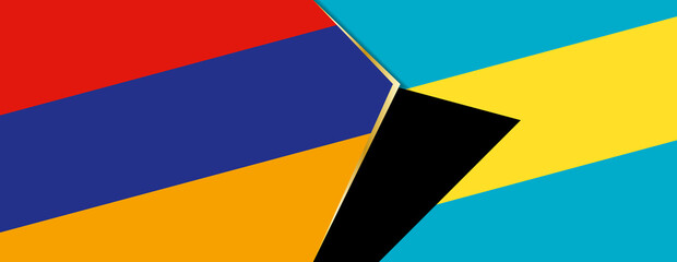 Armenia and The Bahamas flags, two vector flags.