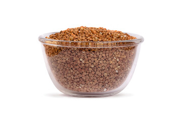 buckwheat in a bowl on a white background
