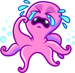 Funny vector emotions of Octopus