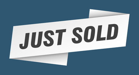 just sold banner template. ribbon label sign. sticker
