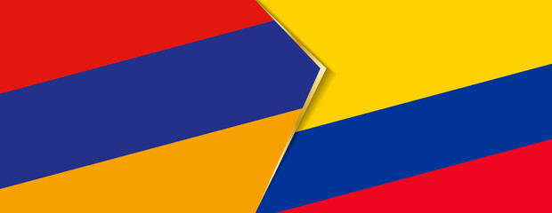 Armenia and Colombia flags, two vector flags.