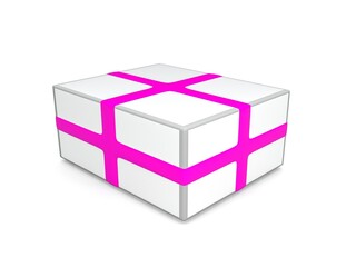 3D box on white background