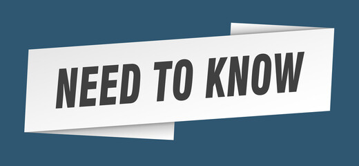 need to know banner template. ribbon label sign. sticker