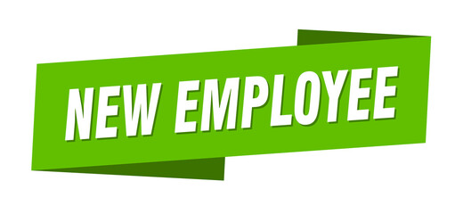 new employee banner template. ribbon label sign. sticker