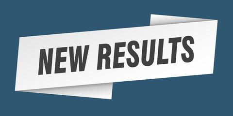 new results banner template. ribbon label sign. sticker